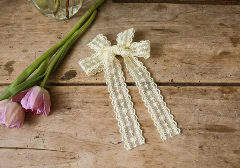 Flo - Korean Children Fashion - #fashionkids - Lilac Lace Hairpin - 12
