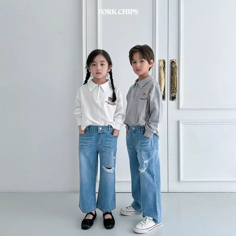Fork Chips - Korean Children Fashion - #Kfashion4kids - Washing Tee - 10