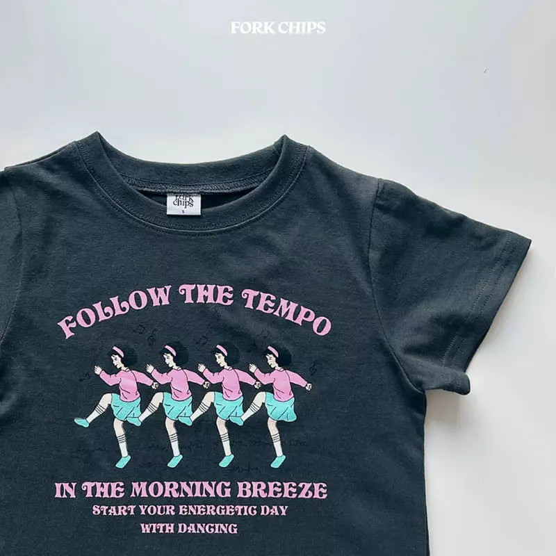 Fork Chips - Korean Children Fashion - #childofig - Dancing Short Sleeves Tee - 3