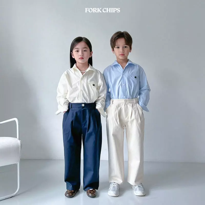 Fork Chips - Korean Children Fashion - #childofig - Wood Button Shirt - 12