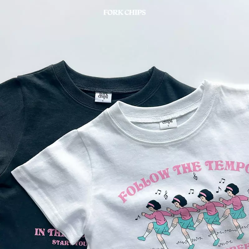 Fork Chips - Korean Children Fashion - #designkidswear - Dancing Short Sleeves Tee - 5