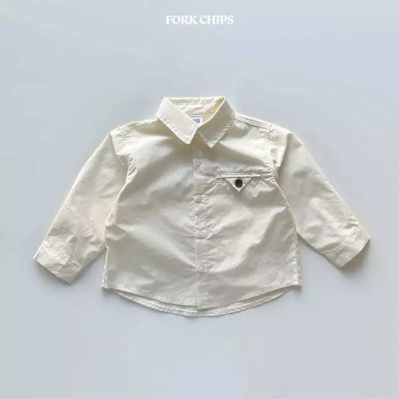 Fork Chips - Korean Children Fashion - #fashionkids - Wood Button Shirt - 2