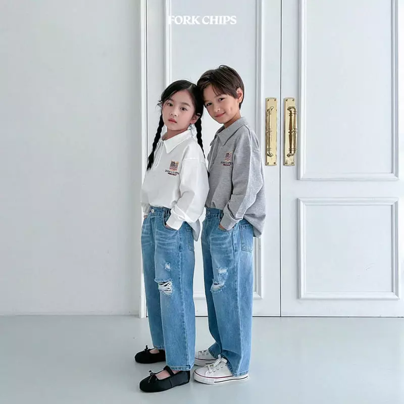 Fork Chips - Korean Children Fashion - #kidzfashiontrend - Washing Tee - 9