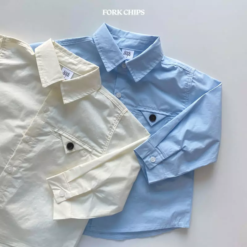 Fork Chips - Korean Children Fashion - #kidzfashiontrend - Wood Button Shirt - 5