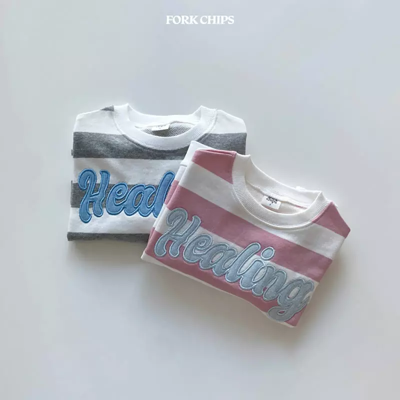 Fork Chips - Korean Children Fashion - #littlefashionista - Heeling Stripes Sweatshirt