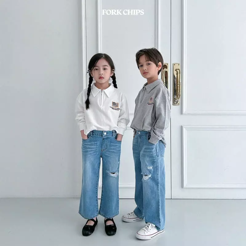 Fork Chips - Korean Children Fashion - #magicofchildhood - Washing Tee - 12
