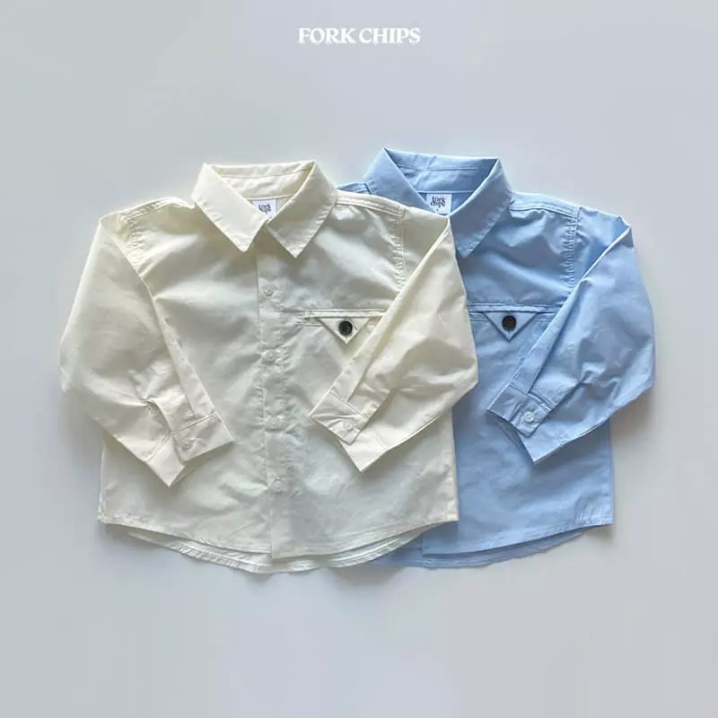 Fork Chips - Korean Children Fashion - #magicofchildhood - Wood Button Shirt - 8