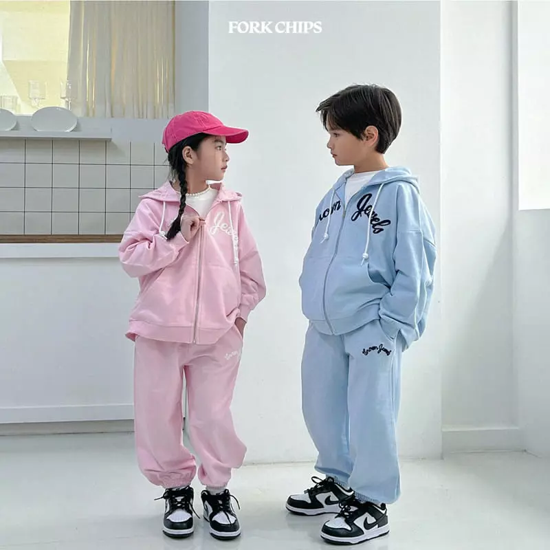 Fork Chips - Korean Children Fashion - #magicofchildhood - Crown Top Bottom Set - 6