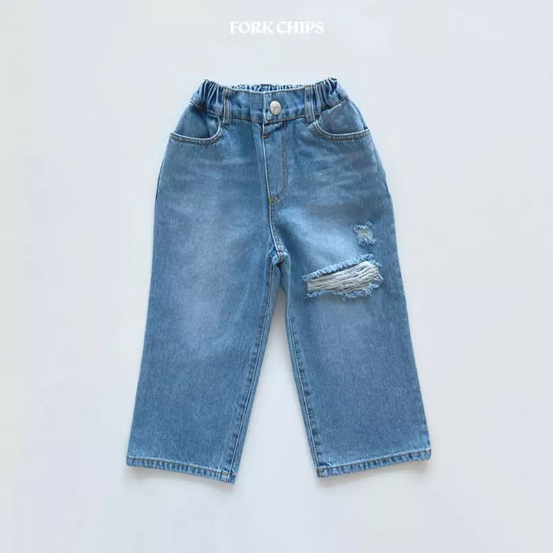 Fork Chips - Korean Children Fashion - #stylishchildhood - French Slit Jeans - 11