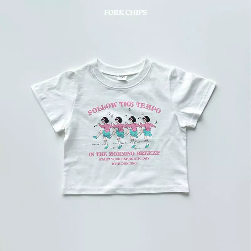 Fork Chips - Korean Children Fashion - #toddlerclothing - Dancing Short Sleeves Tee