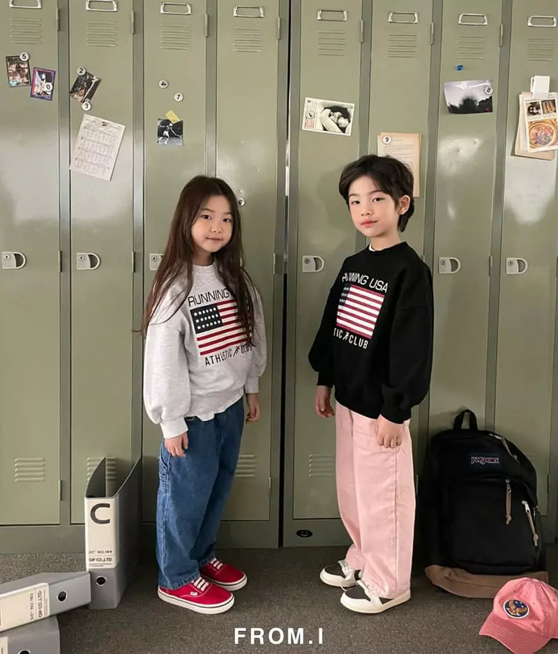 From I - Korean Children Fashion - #childofig - Running USA Sweatshirt - 8