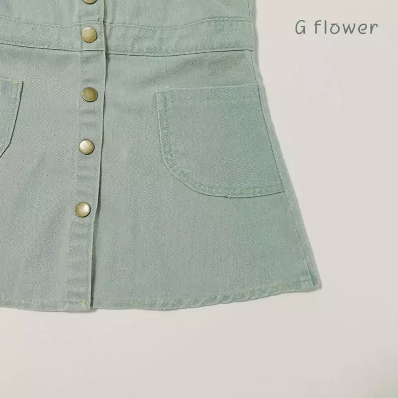 G Flower - Korean Children Fashion - #childofig - Denim Sleeves One-piece - 8