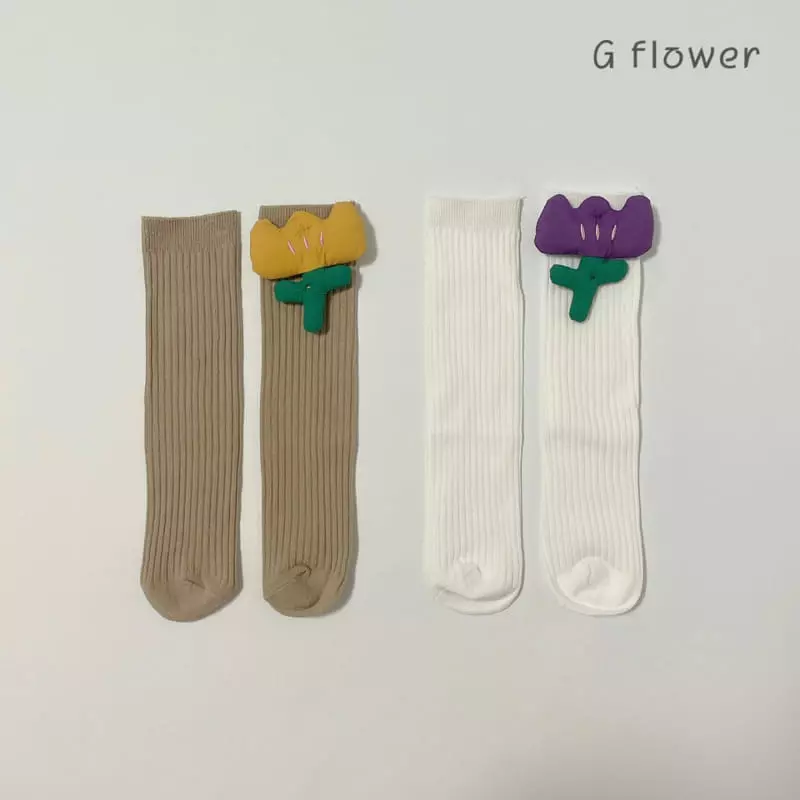 G Flower - Korean Children Fashion - #discoveringself - Tulip Knee Socks - 4