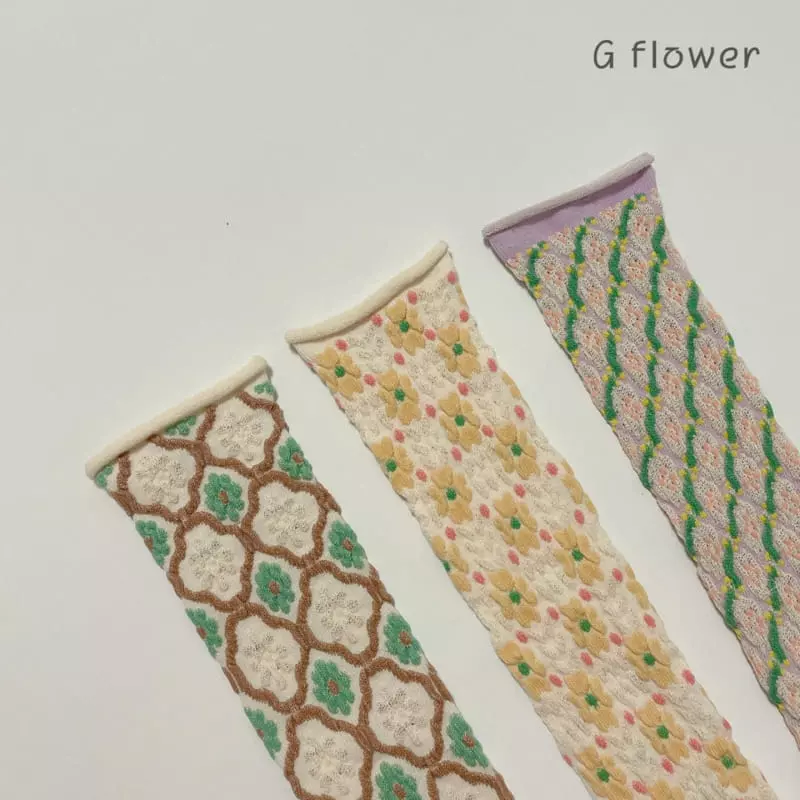 G Flower - Korean Children Fashion - #fashionkids - Jacquard Knee Socks - 2