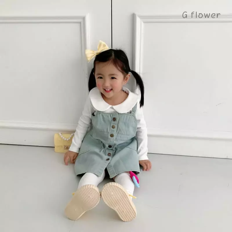 G Flower - Korean Children Fashion - #magicofchildhood - Denim Sleeves One-piece - 2