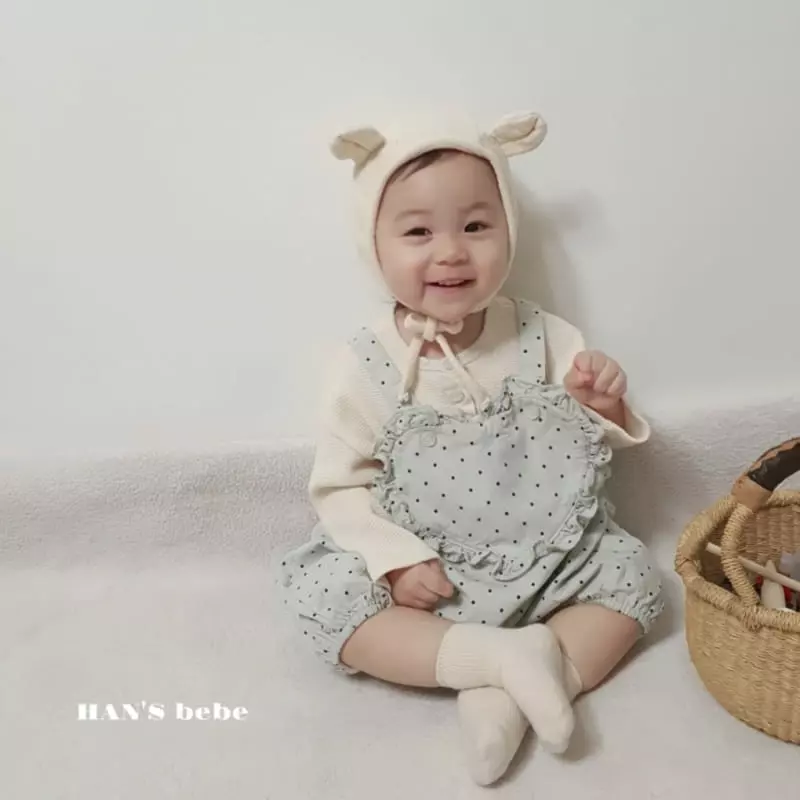 Han's - Korean Baby Fashion - #babyootd - Bebe Frill Bonbon Dungarees Bodysuit - 7