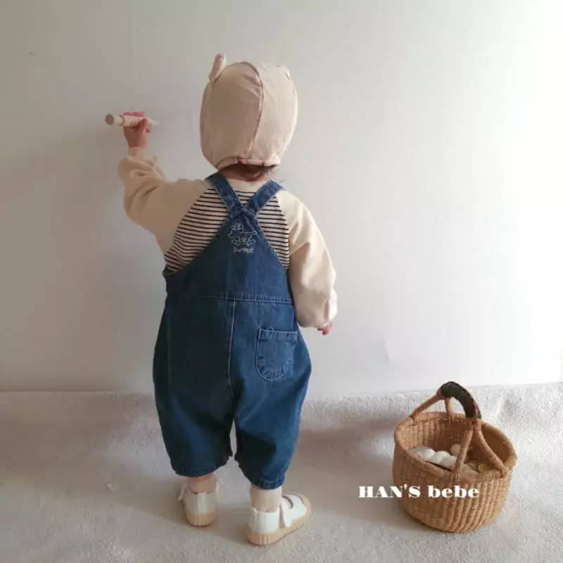 Han's - Korean Baby Fashion - #babywear - Bebe Chichi Denim Dungarees - 8