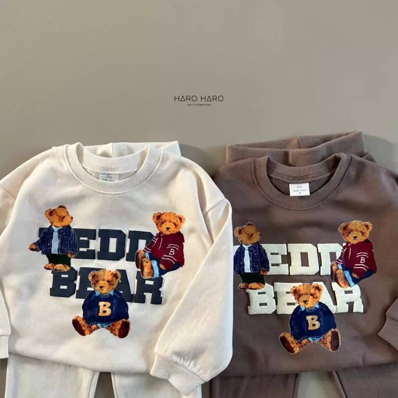 Haro Haro - Korean Children Fashion - #Kfashion4kids - Teddy Bear Top Bottom Set - 3