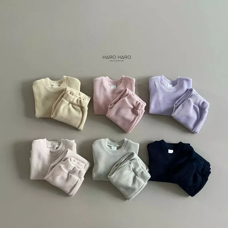Haro Haro - Korean Children Fashion - #designkidswear - Fresh Cream Waffle Top Bottom Set - 7
