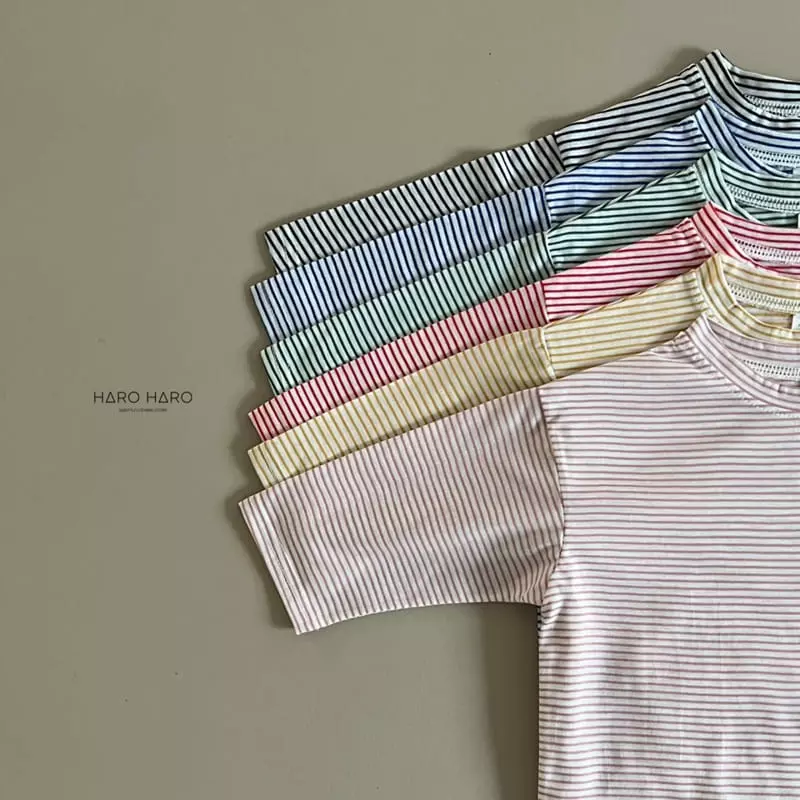 Haro Haro - Korean Children Fashion - #kidsshorts - Haribi Stripes Tee - 2