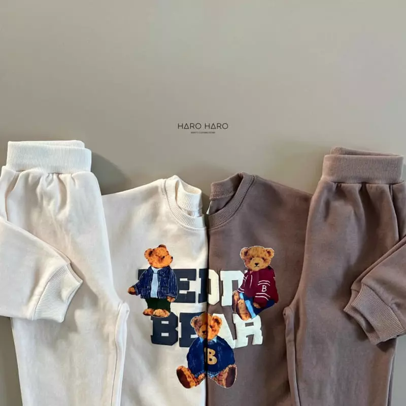 Haro Haro - Korean Children Fashion - #kidsstore - Teddy Bear Top Bottom Set
