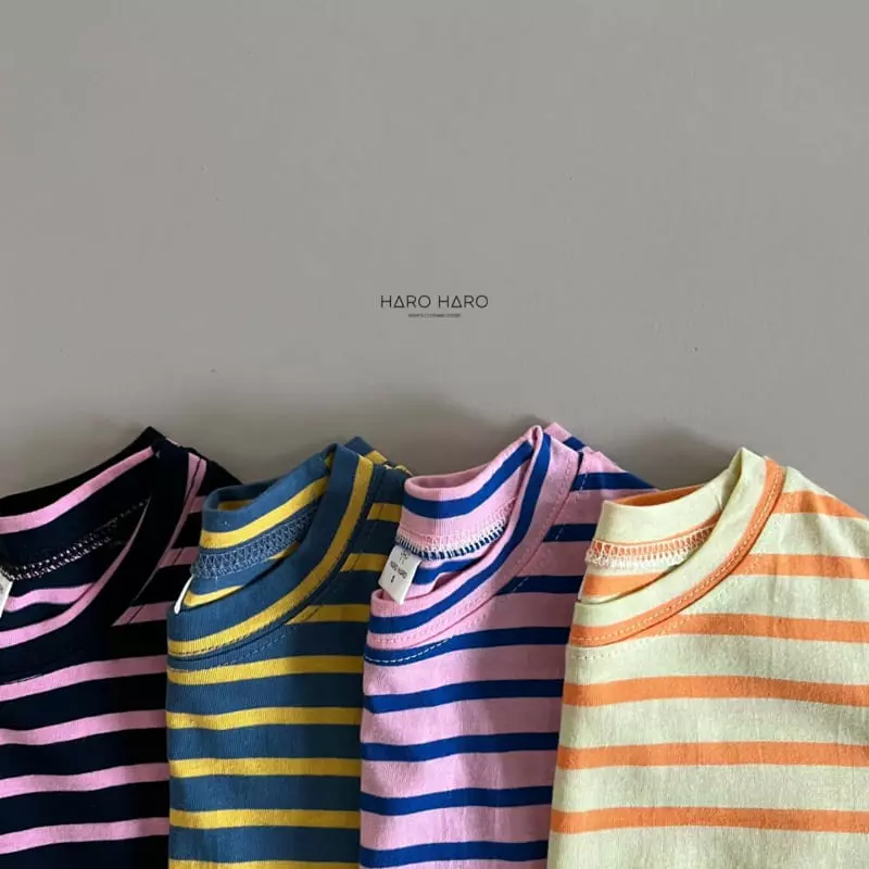 Haro Haro - Korean Children Fashion - #kidsshorts - Honey Stripes Tee - 4