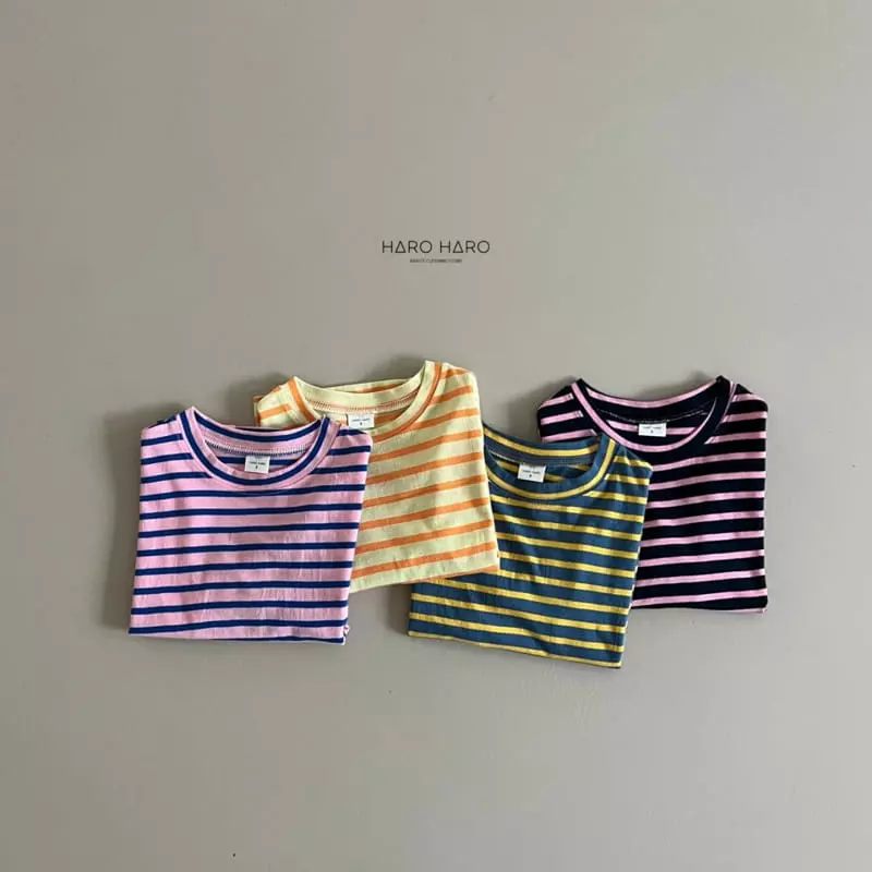 Haro Haro - Korean Children Fashion - #littlefashionista - Honey Stripes Tee - 7