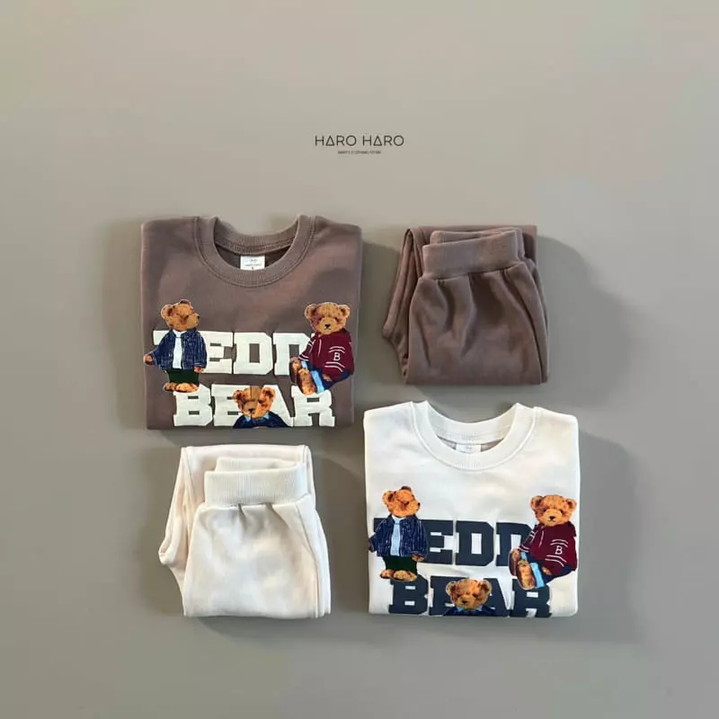 Haro Haro - Korean Children Fashion - #prettylittlegirls - Teddy Bear Top Bottom Set - 7