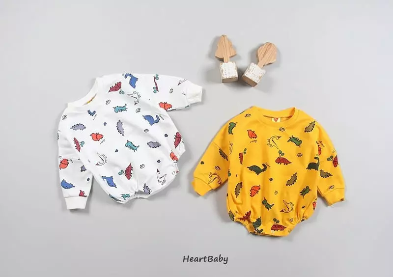 Heart Baby - Korean Baby Fashion - #babyoutfit - Dino Bodysuit