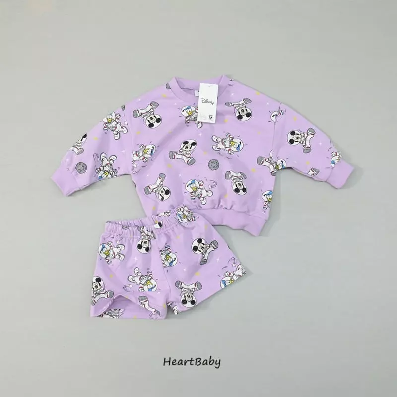 Heart Baby - Korean Children Fashion - #Kfashion4kids - Space Mickey Top Bottom Set - 12