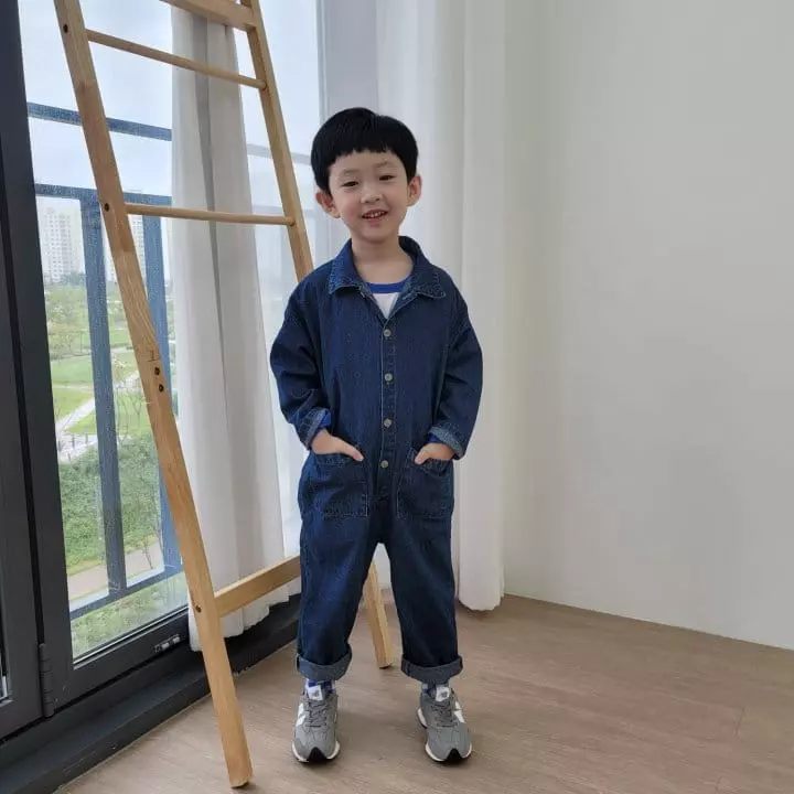 Heart Baby - Korean Children Fashion - #Kfashion4kids - Denim Pocket Jumpsuit