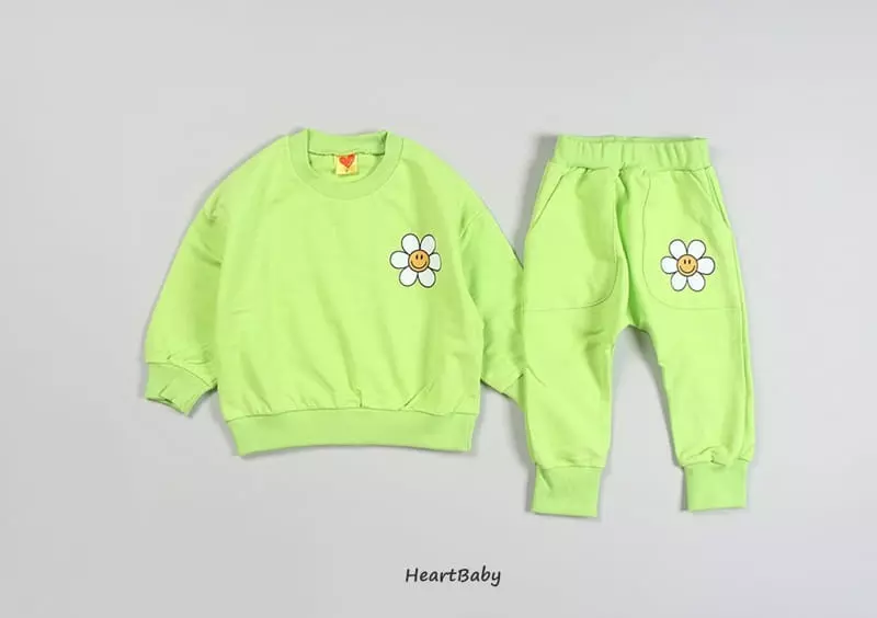 Heart Baby - Korean Children Fashion - #Kfashion4kids - Sun Flower Top Bottom Set - 8