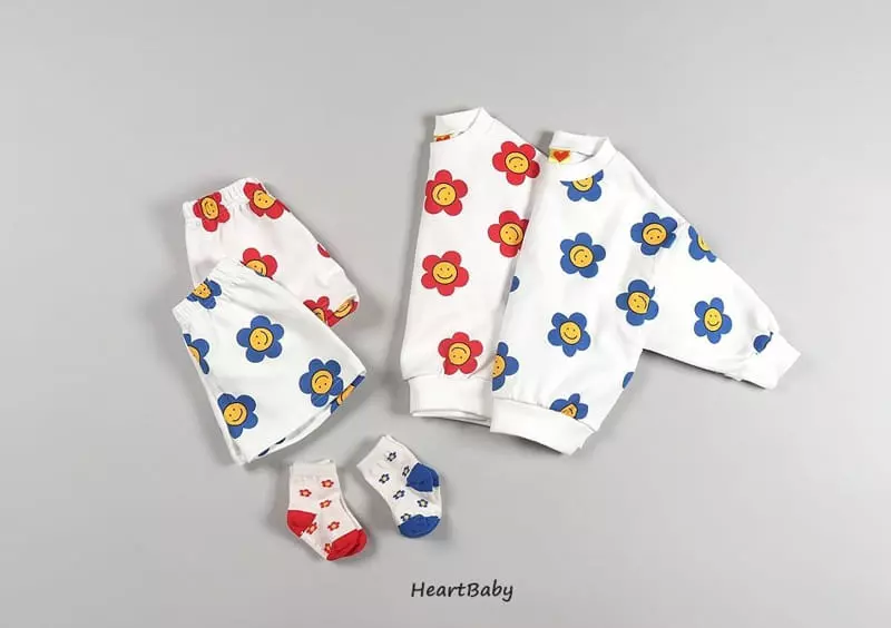 Heart Baby - Korean Children Fashion - #discoveringself - Dasiy Shorts Top Bottom Set - 5