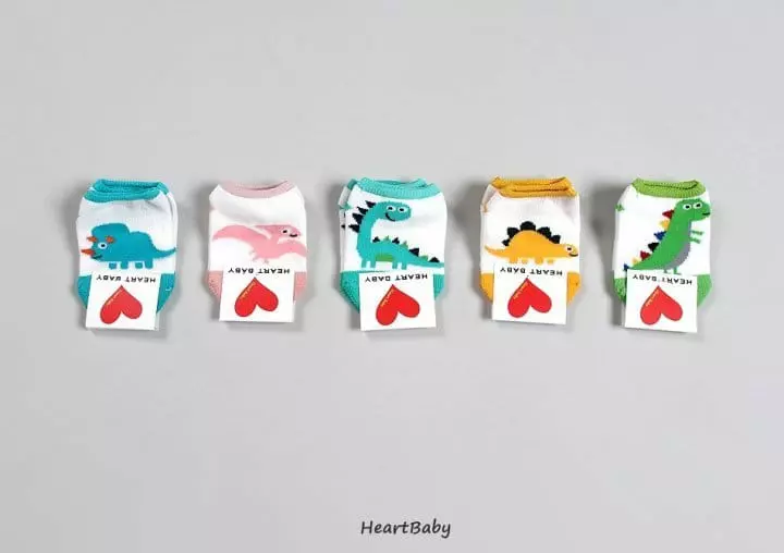 Heart Baby - Korean Children Fashion - #discoveringself - Dino Socks  - 4