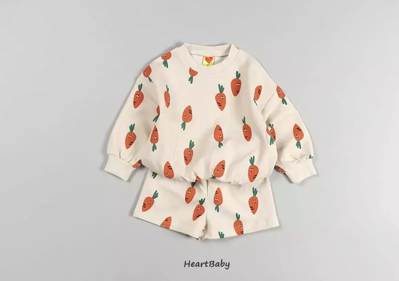 Heart Baby - Korean Children Fashion - #fashionkids - Carrot Shorts Top Bottom Set - 7
