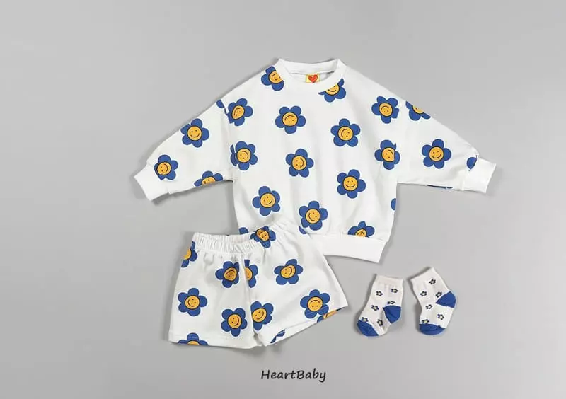 Heart Baby - Korean Children Fashion - #kidsshorts - Dasiy Shorts Top Bottom Set - 7