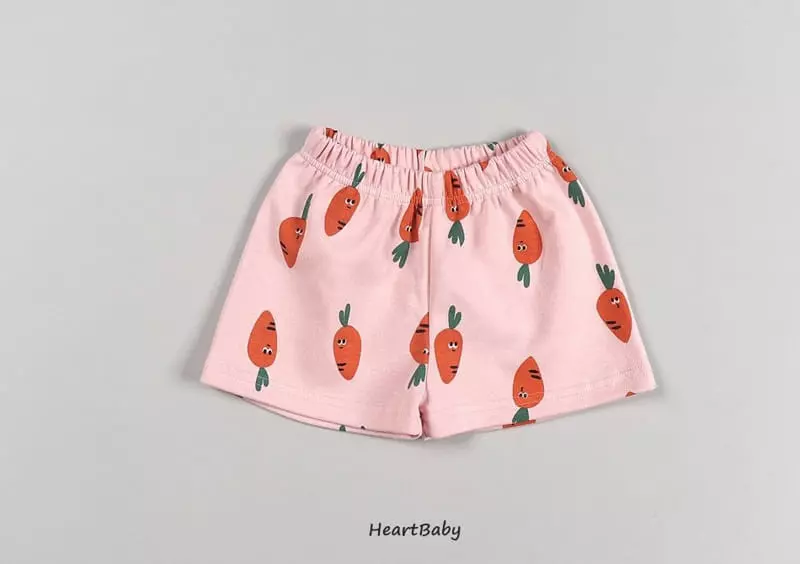 Heart Baby - Korean Children Fashion - #littlefashionista - Carrot Shorts Top Bottom Set - 12