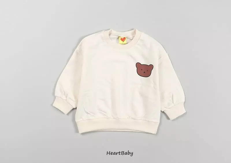 Heart Baby - Korean Children Fashion - #magicofchildhood - Bear Face Top Bottom Set - 11