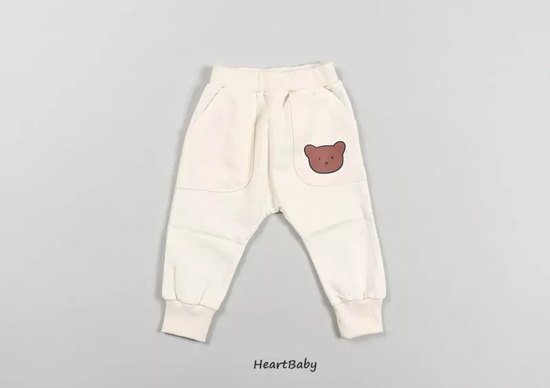 Heart Baby - Korean Children Fashion - #minifashionista - Bear Face Top Bottom Set - 12