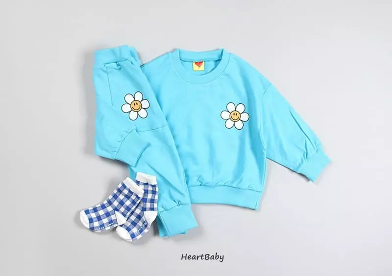 Heart Baby - Korean Children Fashion - #minifashionista - Sun Flower Top Bottom Set - 11