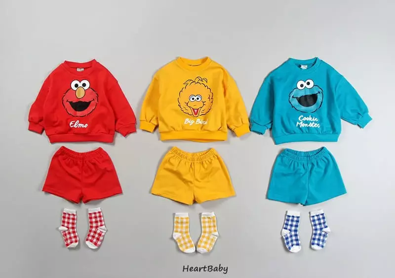 Heart Baby - Korean Children Fashion - #stylishchildhood - Sesemi Short Top Bottom Set
