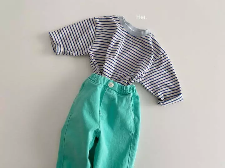 Hei - Korean Children Fashion - #childrensboutique - Color Stripes Tee - 8