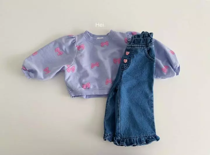 Hei - Korean Children Fashion - #childrensboutique - Ribbon Sweatshirt - 6