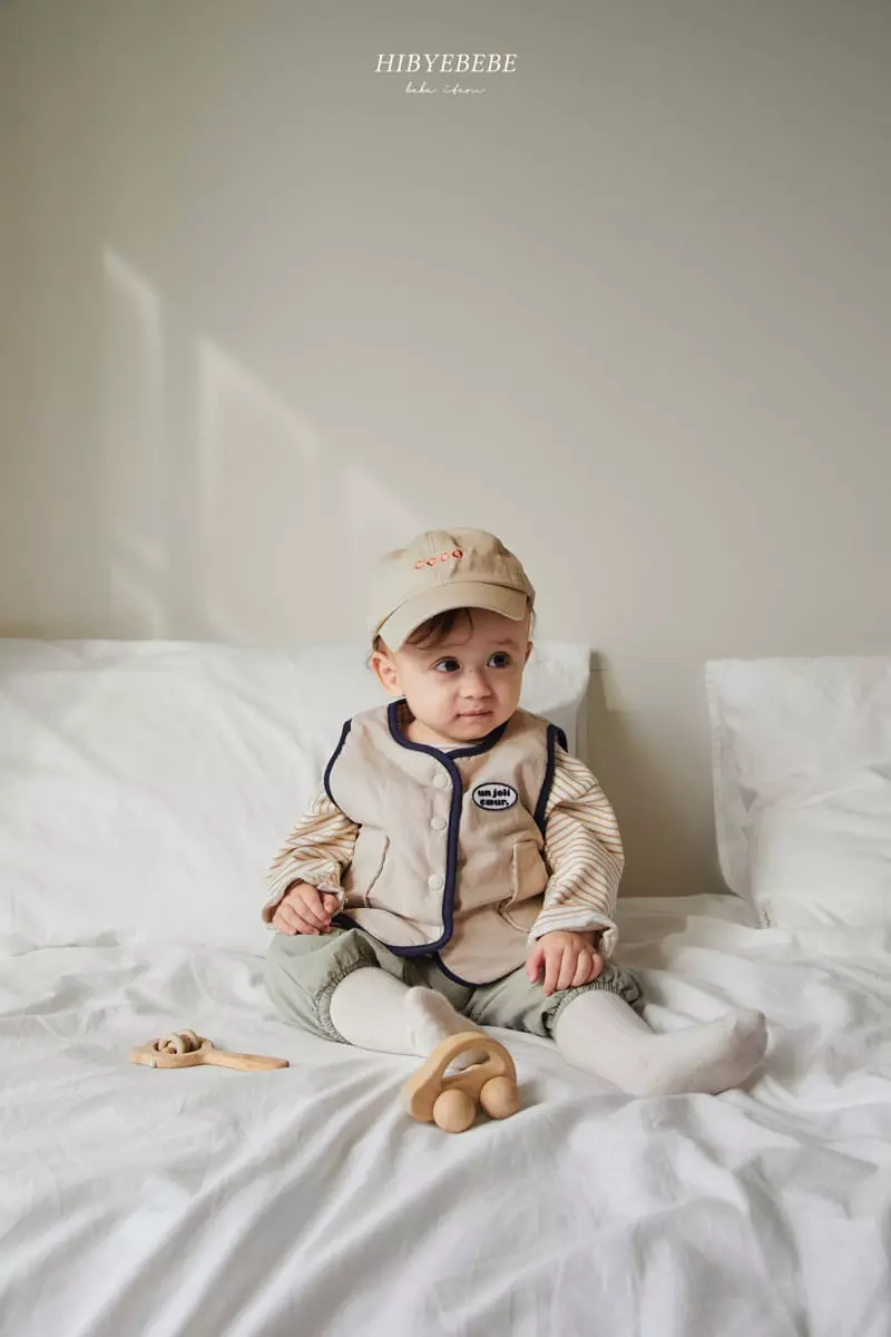 Hi Byebebe - Korean Baby Fashion - #babyboutiqueclothing - Beige Reversible Vest - 2