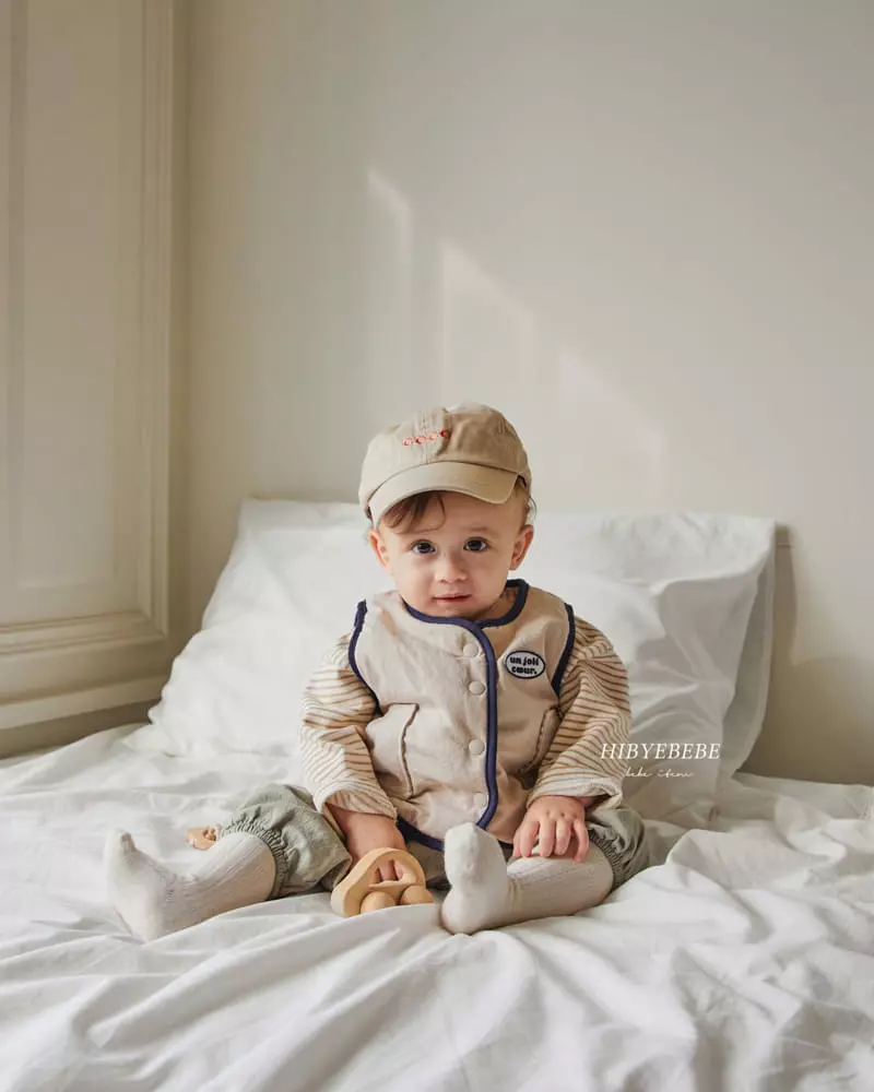 Hi Byebebe - Korean Baby Fashion - #babyclothing - Beige Reversible Vest - 3