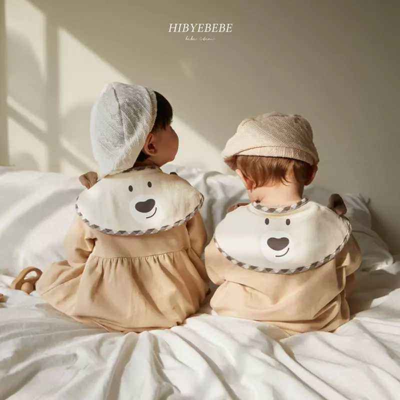 Hi Byebebe - Korean Baby Fashion - #babyfashion - Circle Bear Bib Bodysuit