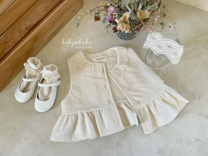 Hi Byebebe - Korean Baby Fashion - #babyfever - Cream Frill Vest