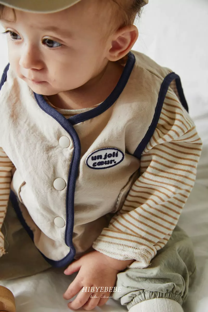 Hi Byebebe - Korean Baby Fashion - #babyfever - Beige Reversible Vest - 5
