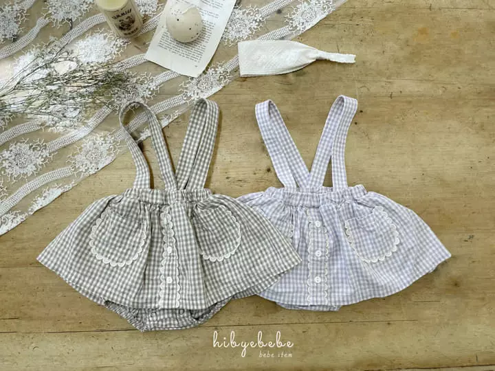 Hi Byebebe - Korean Baby Fashion - #babygirlfashion - Yomi Lace Dungarees Skirt - 12