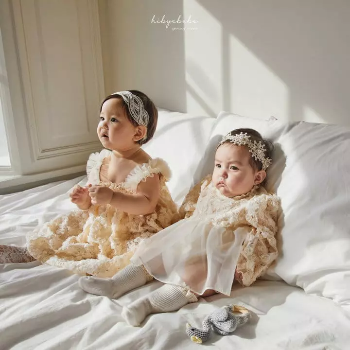 Hi Byebebe - Korean Baby Fashion - #babyoninstagram - Flower Mesh One-piece - 2